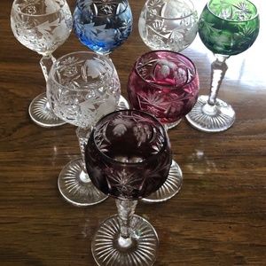 NACHTMANN TRAUBE CRYSTAL CUT TO CLEAR CORDIAL GLASS Set Of 7